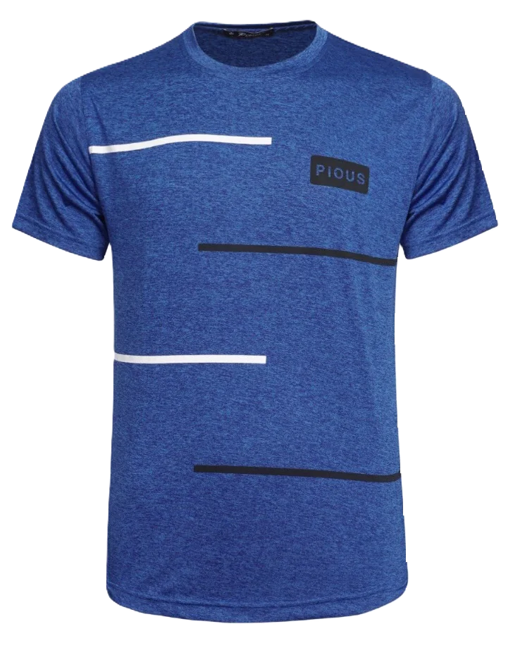 ÁO THUN NAM CỔ TRÒN LỤA XANH - IN LOGO NGANG
